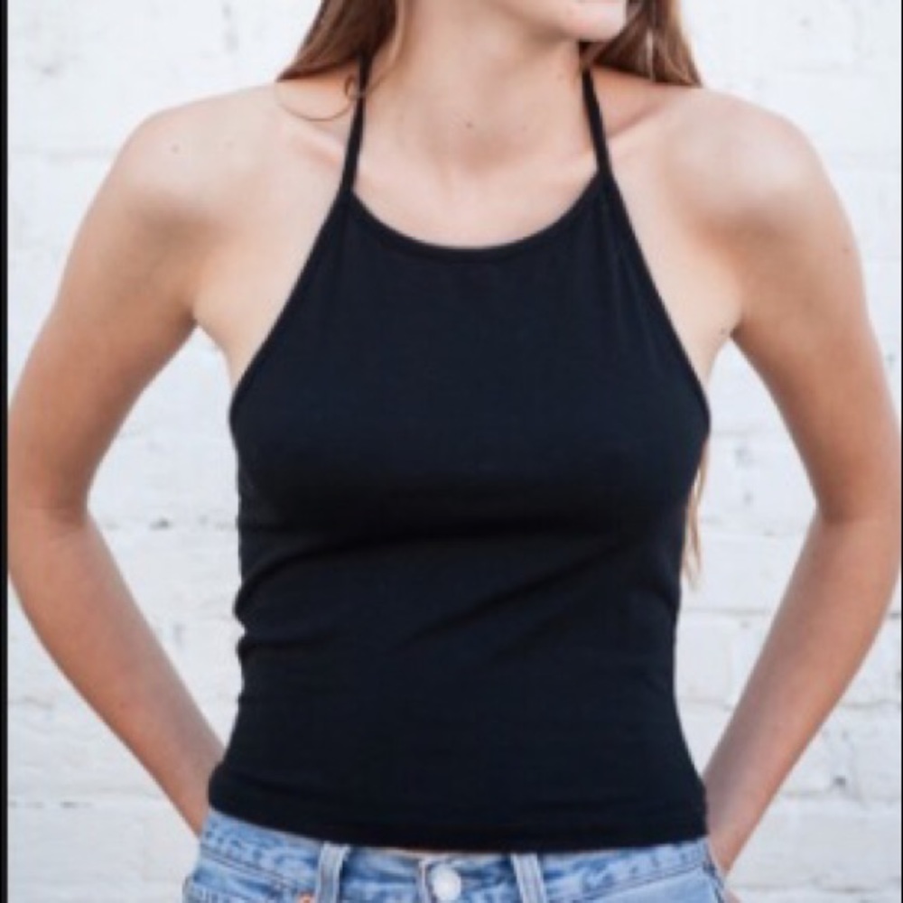 Black Brandy Melville Halter Crop Top